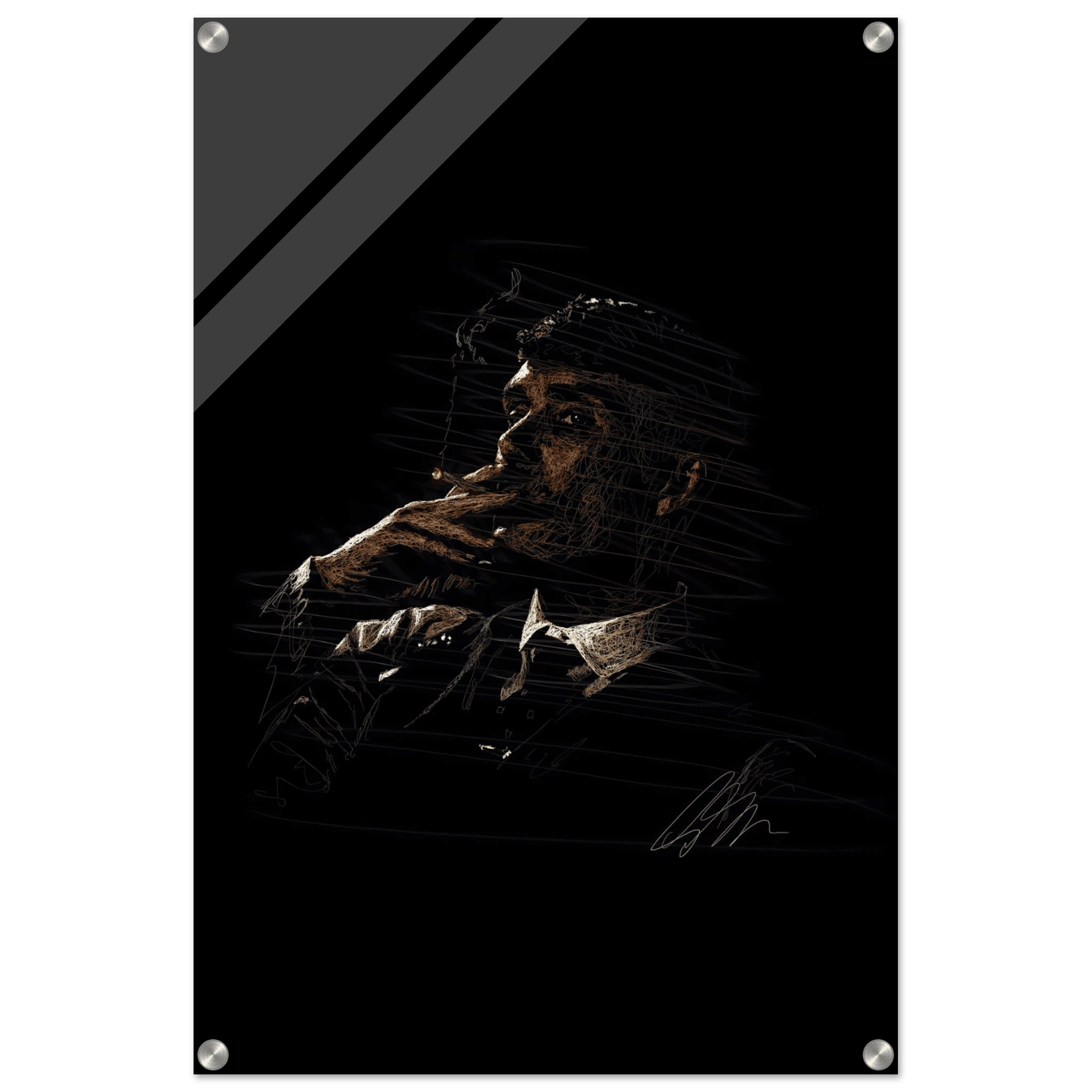 Thomas Shelby Acrylic Print - Distinctive Scribble Art for Enthusiasts - Vibrantwalls