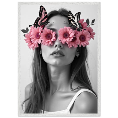 Woman With Flowers Decor - Elegant Floral Art for Home Decor - Vibrantwalls