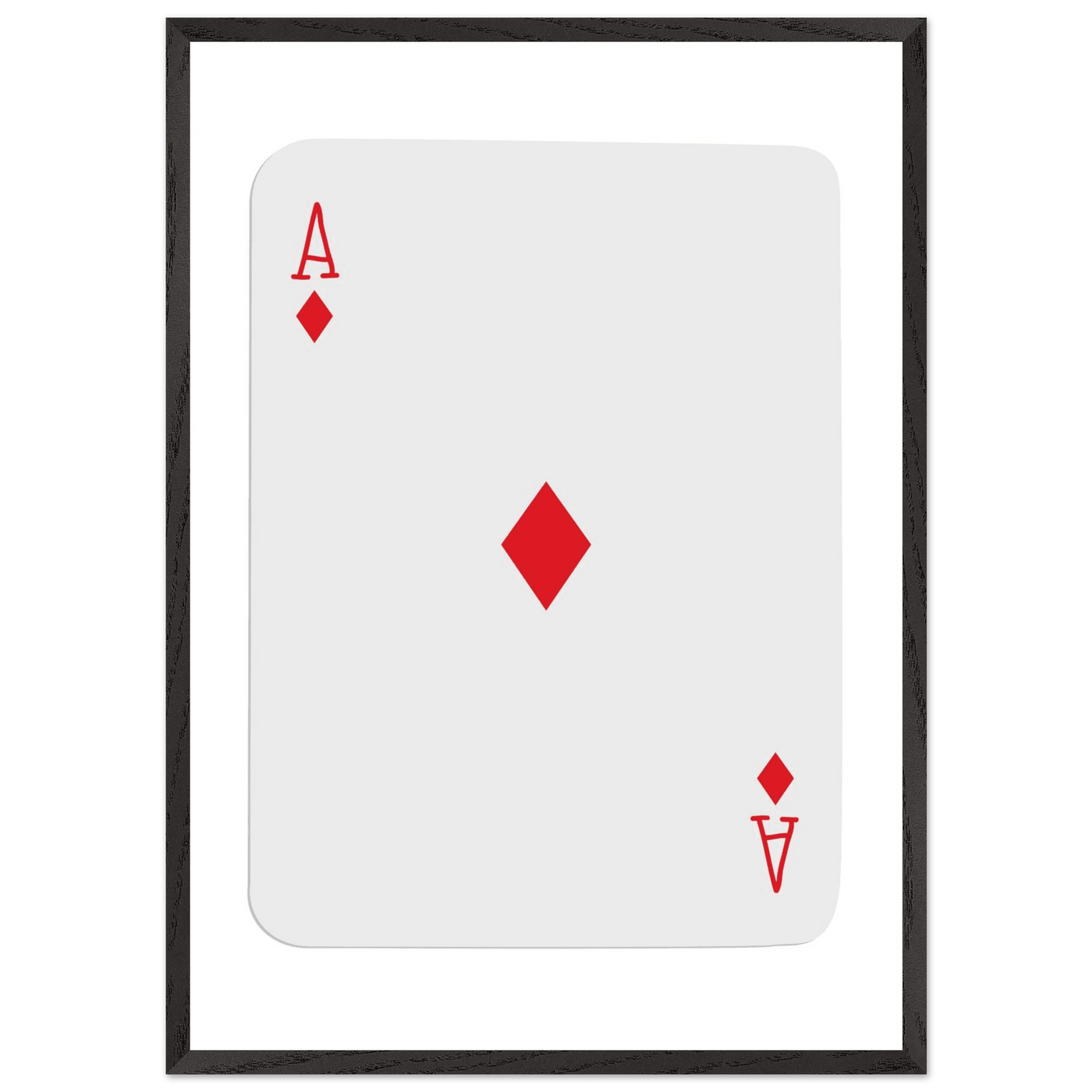 Ace of Diamonds Poker Card Print - Mounted Framed Art, Eco-Friendly Wood Frame in Your Choice of Finish - Vibrantwalls