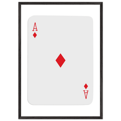Ace of Diamonds Poker Card Print - Mounted Framed Art, Eco-Friendly Wood Frame in Your Choice of Finish - Vibrantwalls