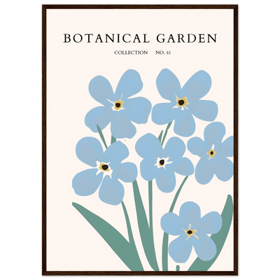 Botanical Garden Forget-Me-Nots Framed Poster - Soft Blue Floral Art Print | Ready-to-Hang Wall Decor - Vibrantwalls