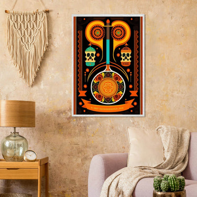 Vibrant Day of the Dead Guitar - Vibrantwalls