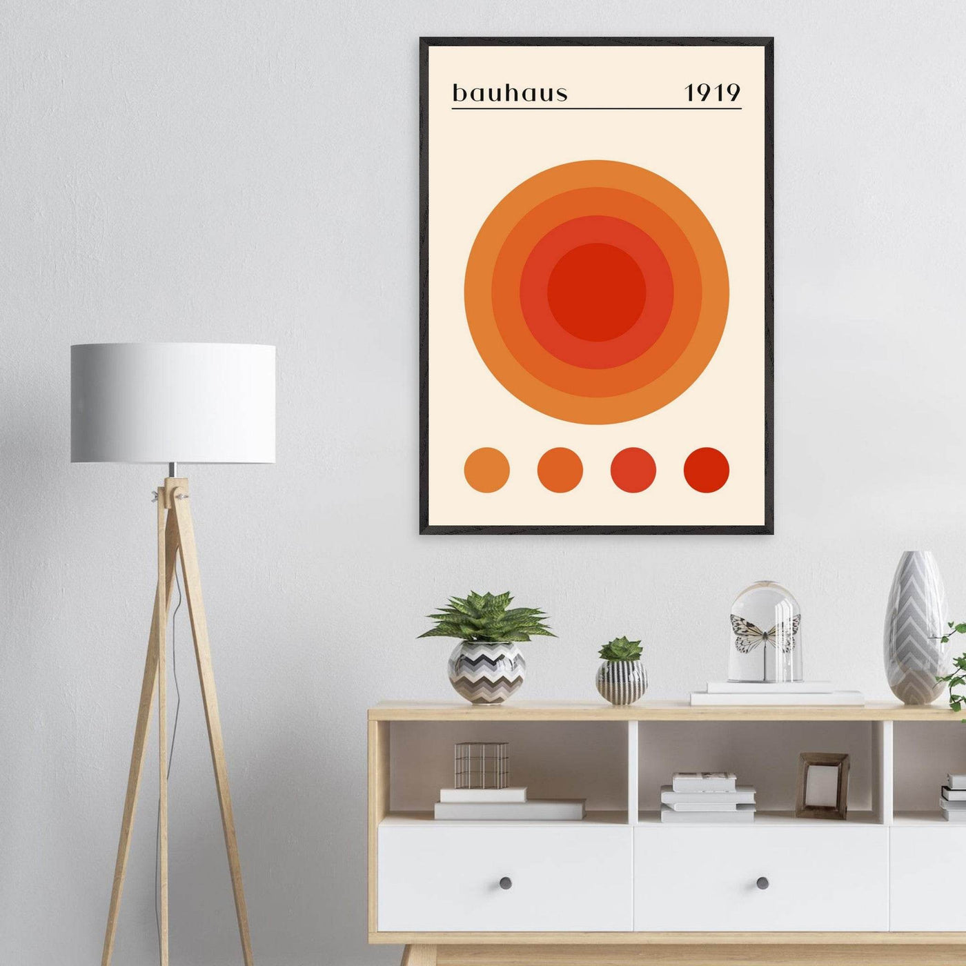 Bauhaus 1919 Orange & Red Circles - Vibrantwalls