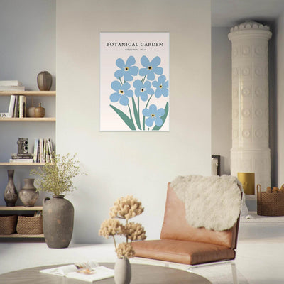 Botanical Garden Forget-Me-Nots Framed Poster - Soft Blue Floral Art Print | Ready-to-Hang Wall Decor - Vibrantwalls