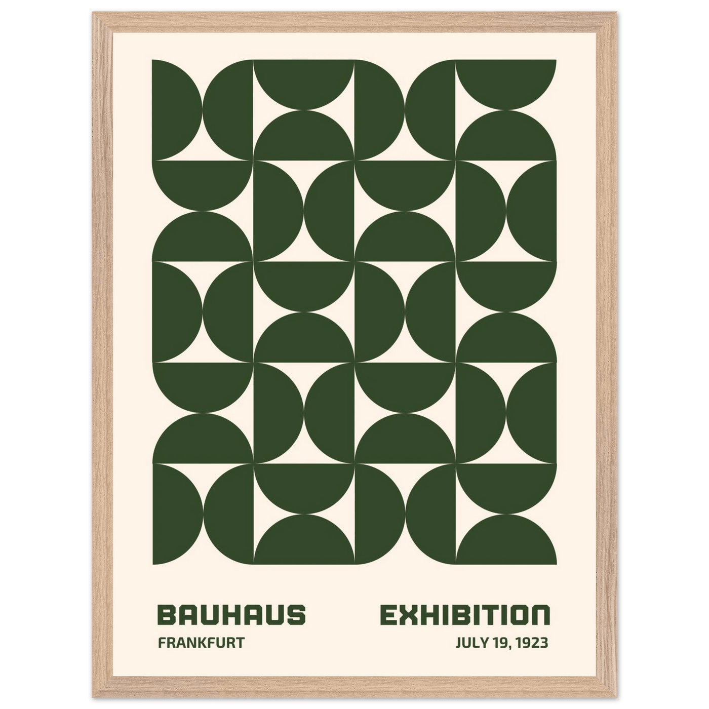 Bauhaus Forest Green & Cream Modern - Vibrantwalls