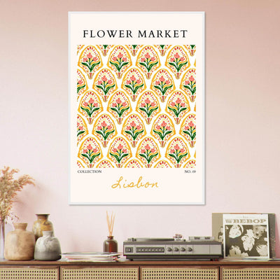 Lisbon Flower Market Framed Poster – Vibrant Floral Art Print | Ready-to-Hang Wall Decor - Vibrantwalls