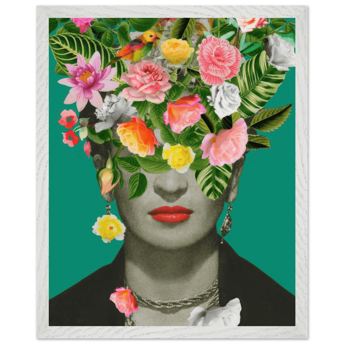 Floral Frida Artwork - Vibrant and Inspiring Home Decor - Vibrantwalls
