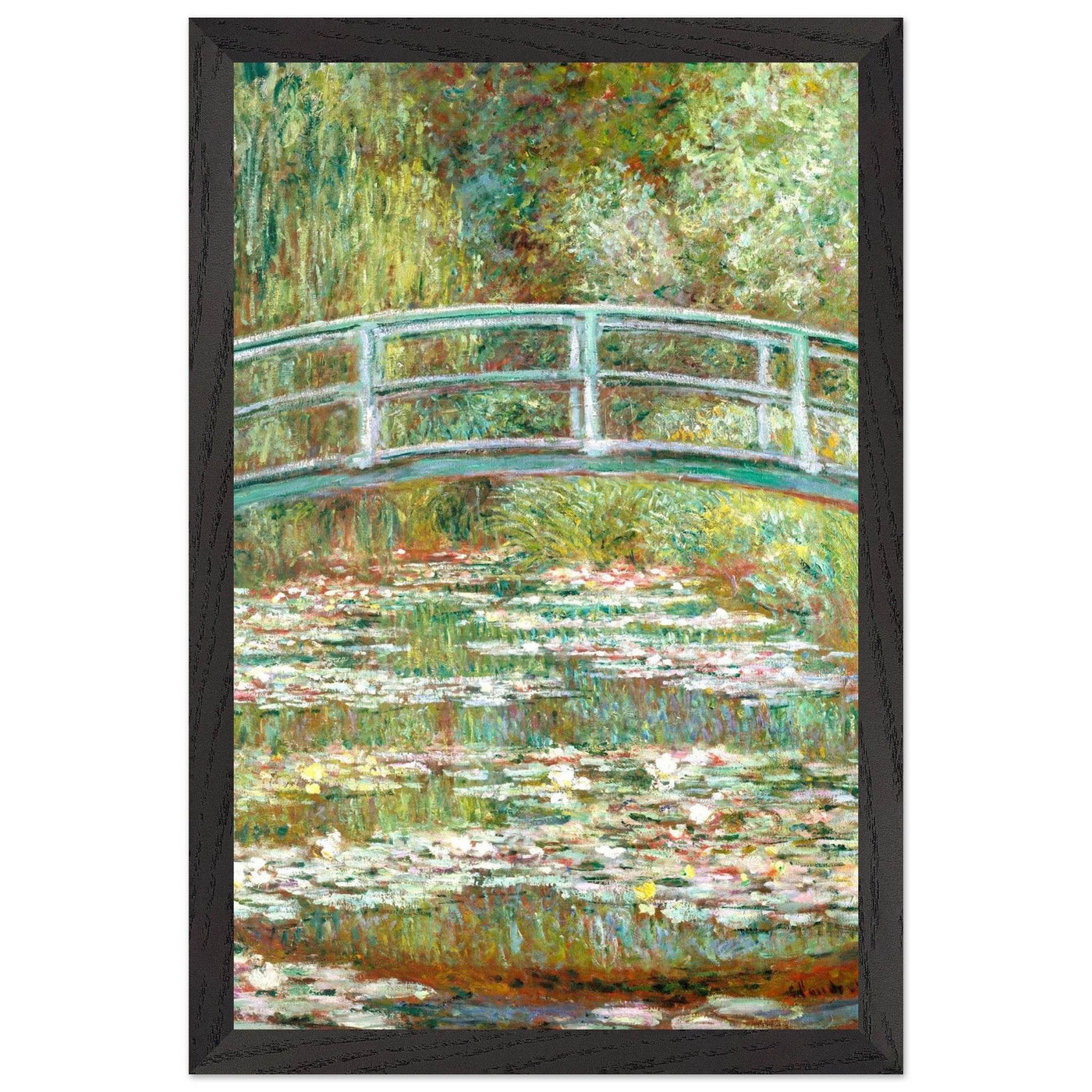Bridge Over a Pond Art Print - Water Lilies Decorative Artwork for Your Space - Vibrantwalls