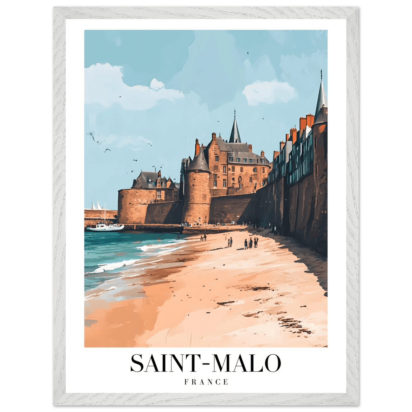 Saint-Malo France Framed Poster – Vintage Coastal Wall Art with Custom Wooden Frame - Vibrantwalls