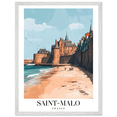 Saint-Malo France Framed Poster – Vintage Coastal Wall Art with Custom Wooden Frame - Vibrantwalls