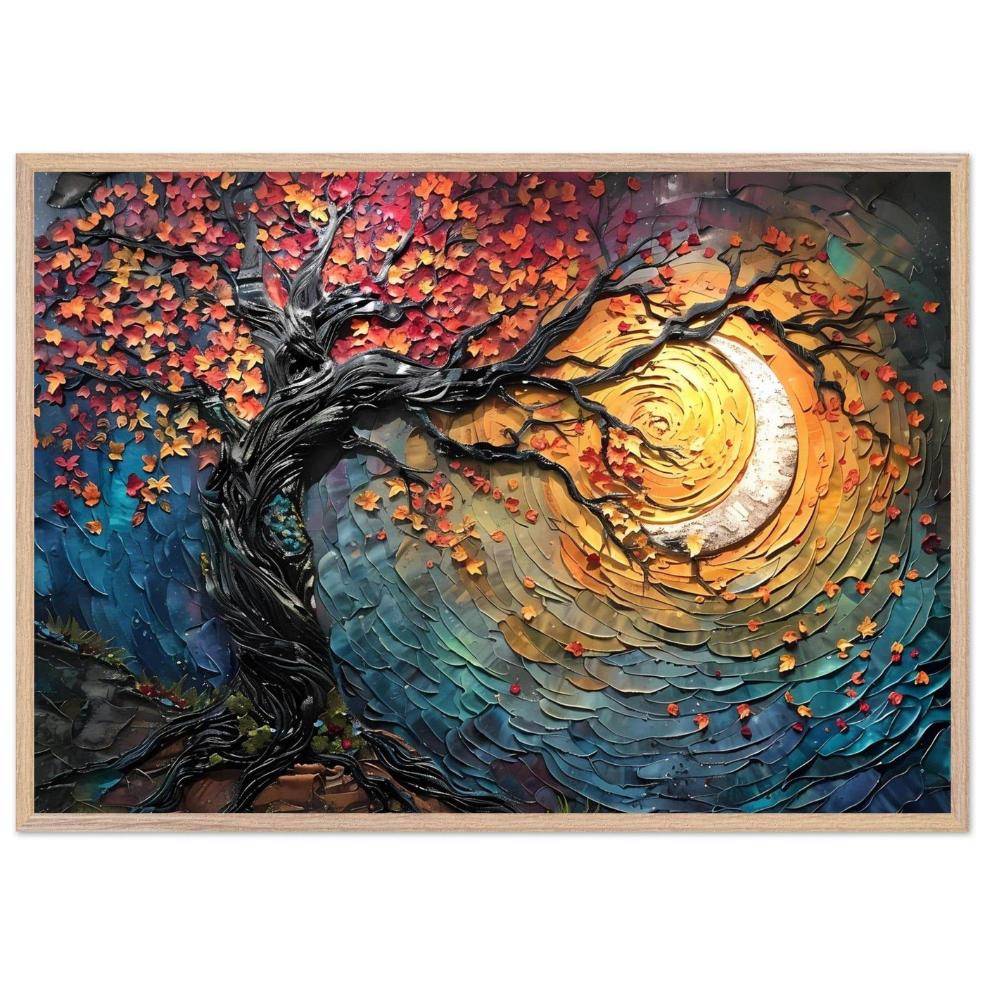 Impasto Style Autumn Tree of Life Poster - Vibrantwalls