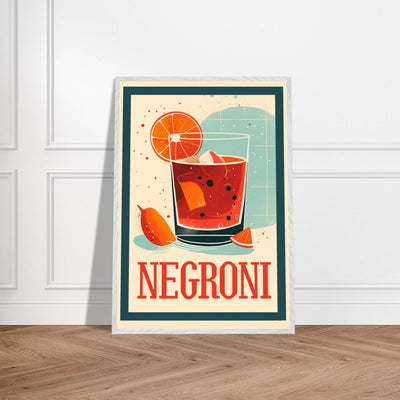 Retro Negroni Cocktail Recipe Art Print - Vibrantwalls