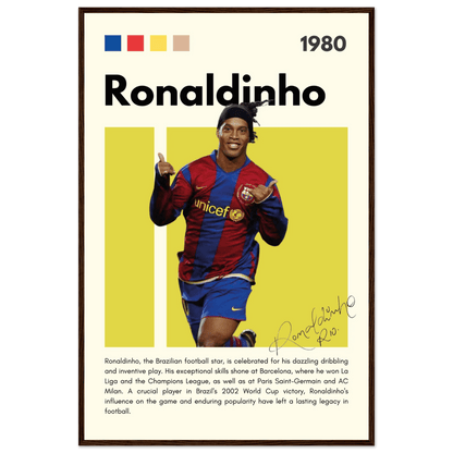 Ronaldinho Barcelona Brazil Football Legends Poster Wall Art - Vibrantwalls