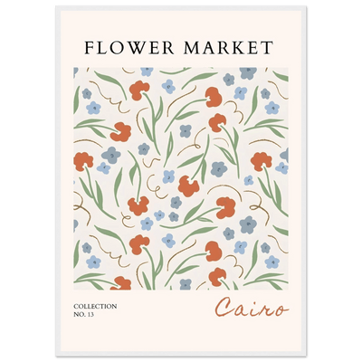 Flower Market Cairo Framed Poster – Abstract Floral Art Print | Earthy Tones & Ready-to-Hang Decor - Vibrantwalls