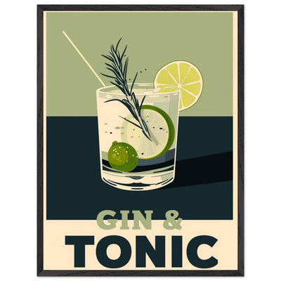Gin Tonic Cocktail Recipe Contemporary Bar Poster - Vibrantwalls