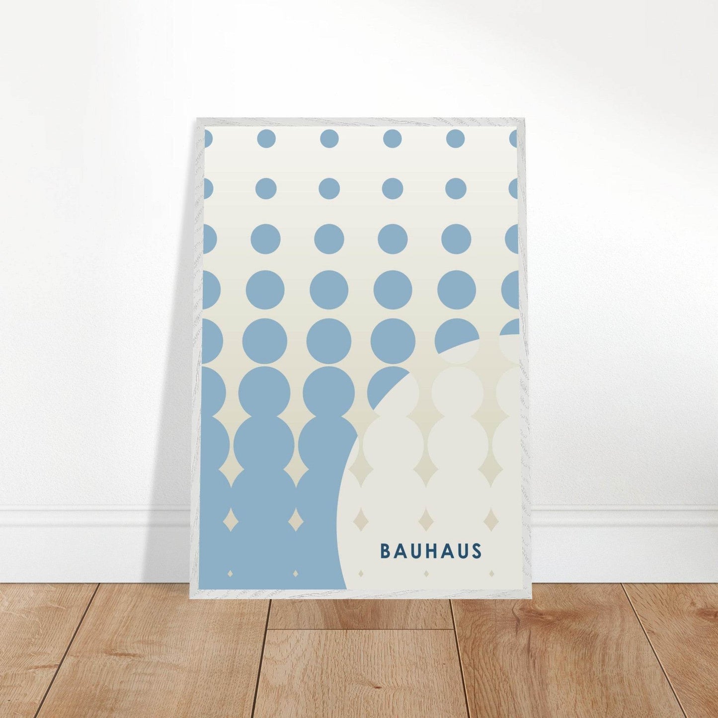 Bauhaus Geometric Abstract Blue Tunnel Movement Design Wall Art - Vibrantwalls