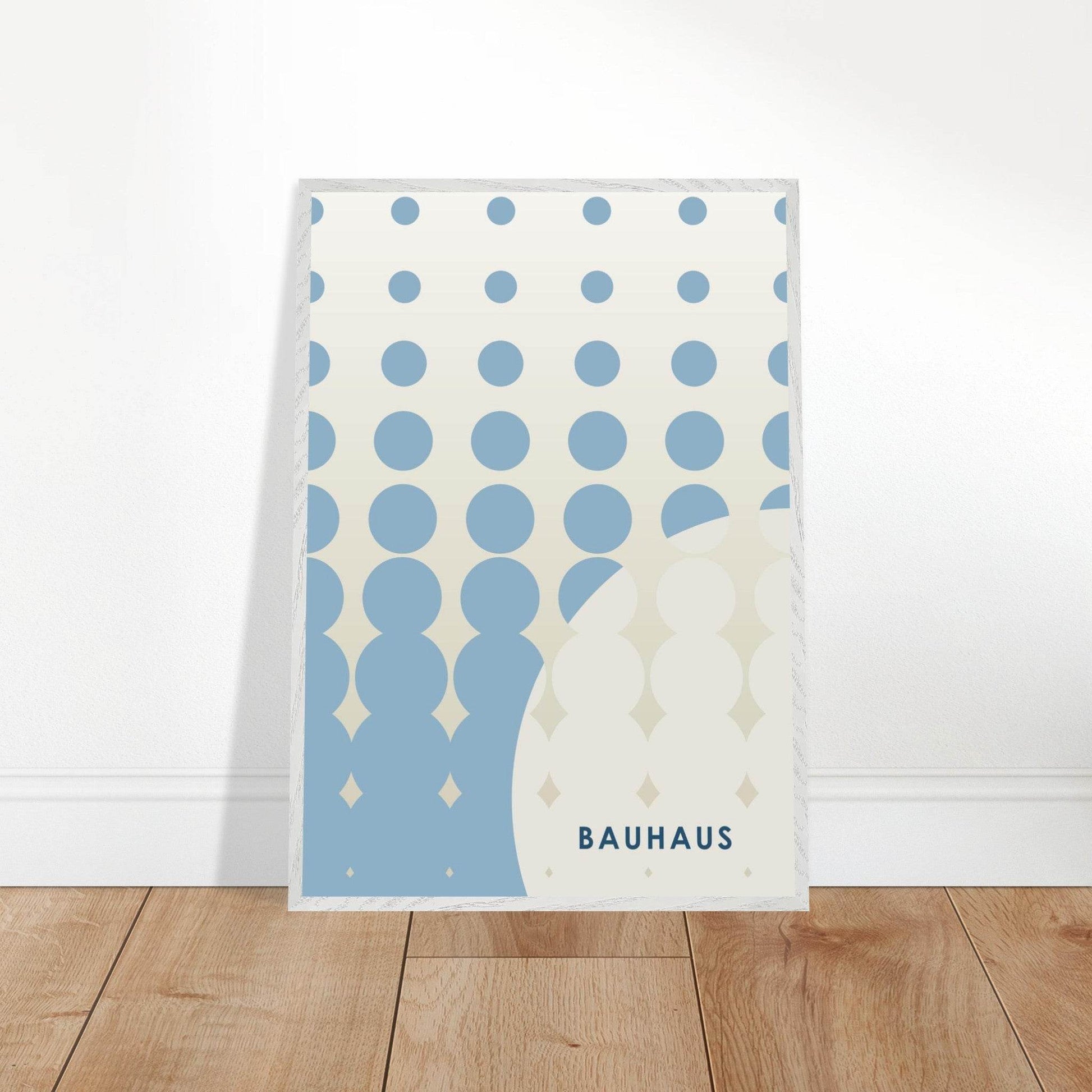 Bauhaus Geometric Abstract Blue Tunnel Movement Design Wall Art - Vibrantwalls
