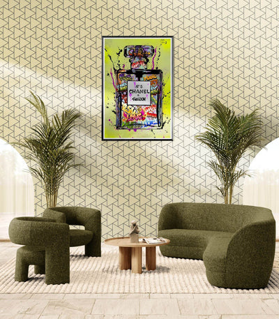 Coco Chanel No. 5 Graffiti Art Print - Vibrant Street Style Perfume Bottle Framed Wall Art - Vibrantwalls
