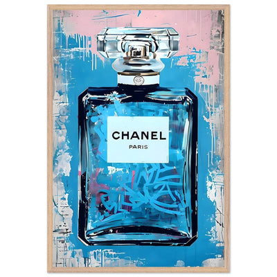Abstract Chanel No. 5 Art Print in Mounted Frame - Iconic Glamour for Modern Decor - Vibrantwalls