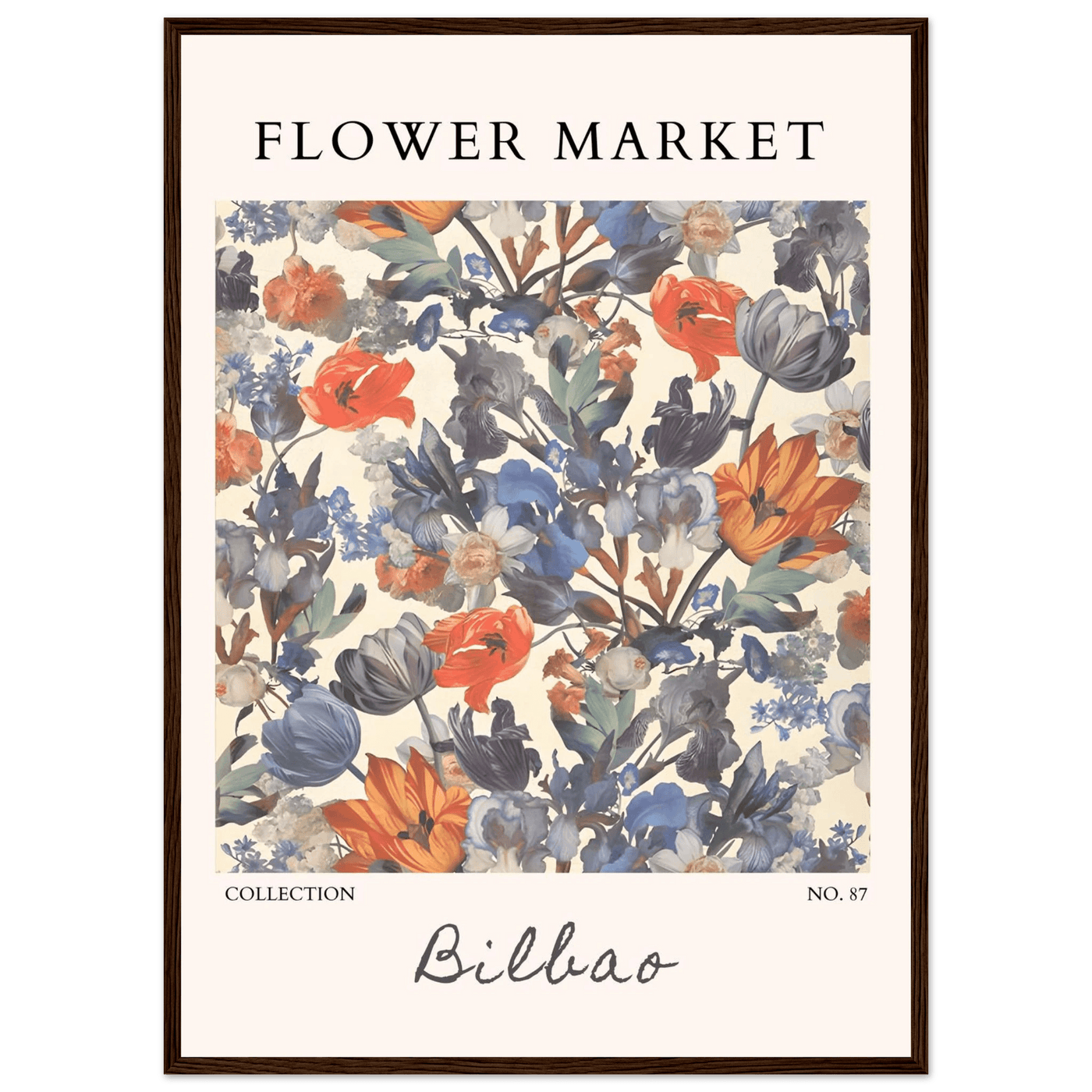 Flower Market Bilbao Print – Elegant Floral Framed Poster | Vibrant Nature & Botanical Art, Ready-to-Hang - Vibrantwalls