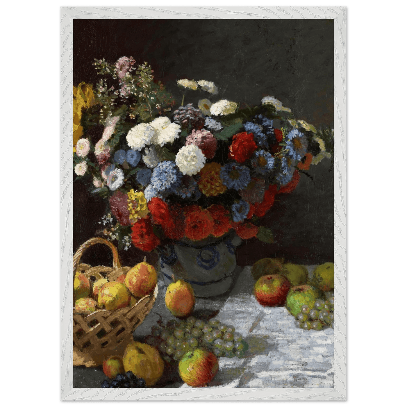 Still Life Wall Art Print of Flowers and Fruit for Elegant Home Decor - Vibrantwalls