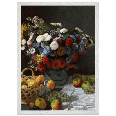 Still Life Wall Art Print of Flowers and Fruit for Elegant Home Decor - Vibrantwalls
