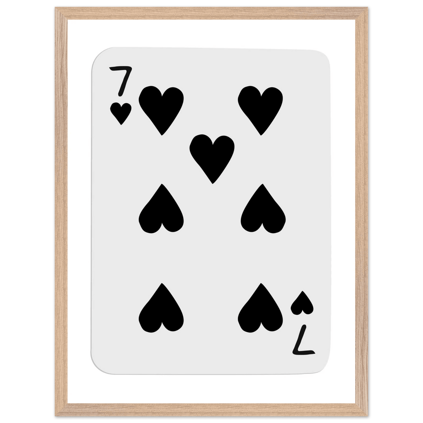 Seven of Spades Poker Card Print - Mounted & Framed Wall Art, Eco-Friendly Wood Frame in Multiple Finishes - Vibrantwalls