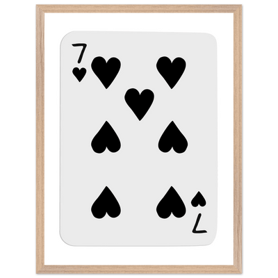 Seven of Spades Poker Card Print - Mounted & Framed Wall Art, Eco-Friendly Wood Frame in Multiple Finishes - Vibrantwalls