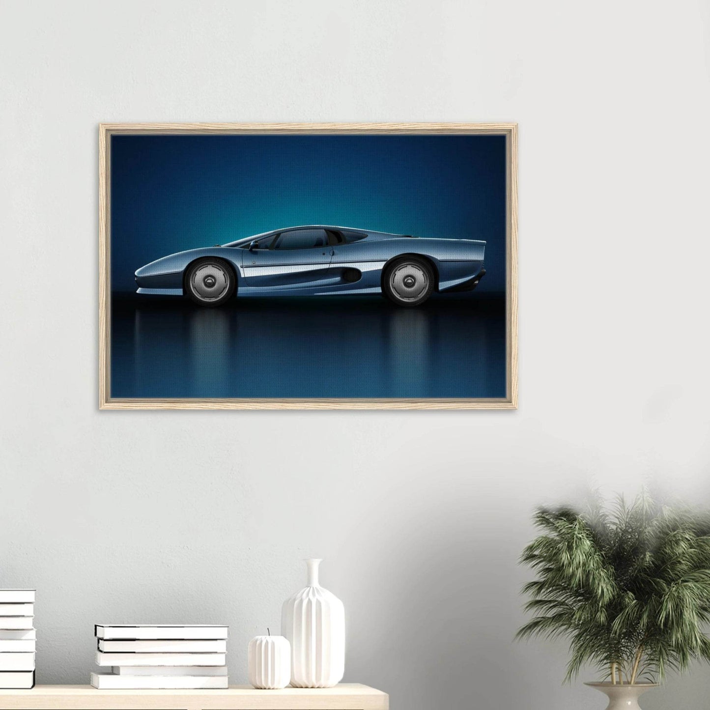 Framed Wall Art for Living Room - Jaguar XJ220 Supercar Canvas - Vibrantwalls