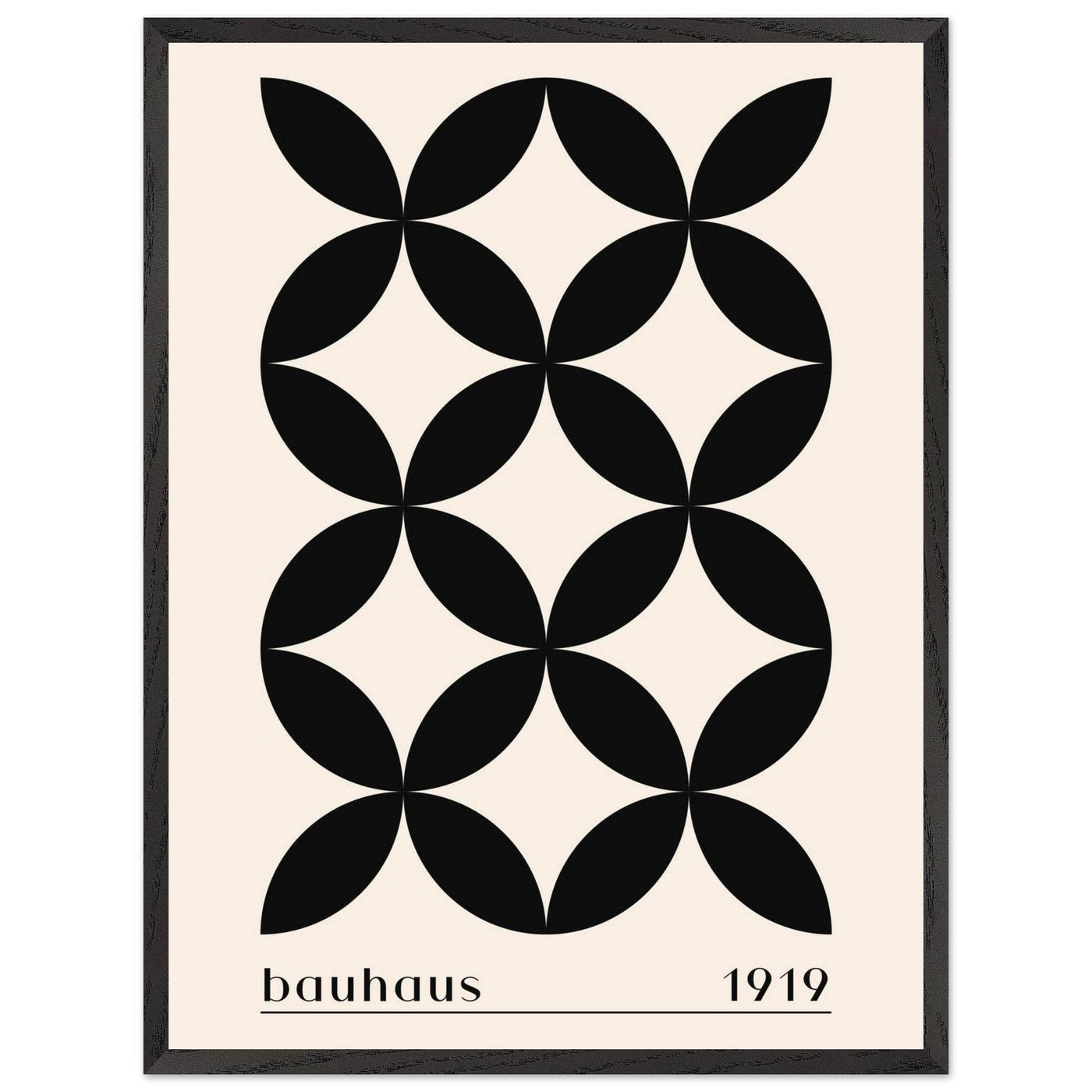 Bauhaus 1919 Black & Beige Circles - Vibrantwalls