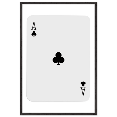 Ace of Clubs Poker Card Print - Elegant Framed Wall Art, Eco-Friendly Wood Frame & Multiple Sizes - Vibrantwalls