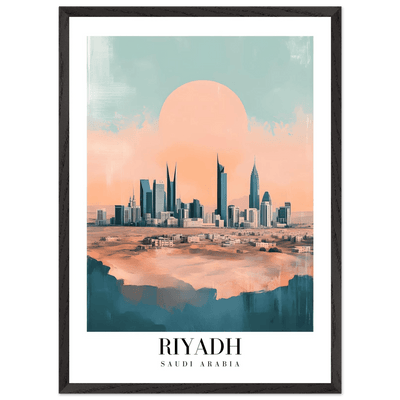 Riyadh Saudi Arabia Framed Poster – Modern Desert City Wall Art in Earthy Tones - Vibrantwalls
