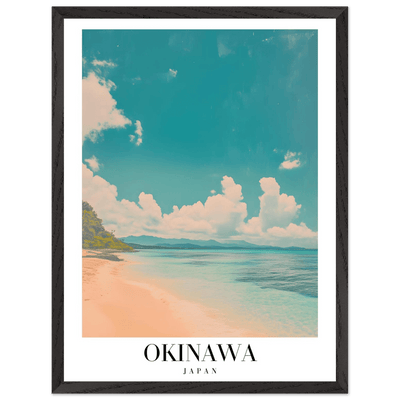 Okinawa Japan Framed Poster – Vintage Beach Travel Wall Art with Wooden Frame - Vibrantwalls