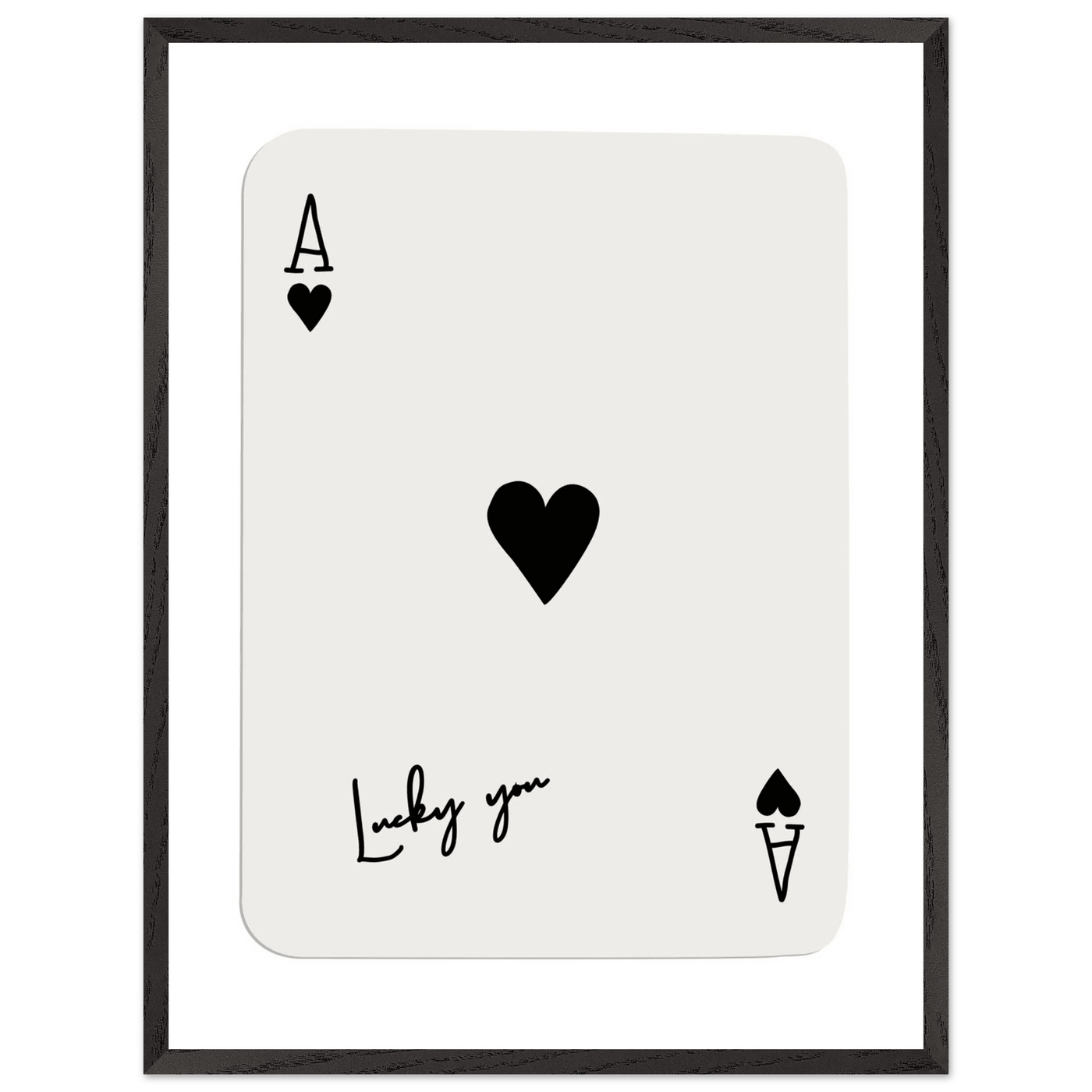 Lucky Ace of Hearts Framed Poster Art - Playful Poker Card Print in Eco-Friendly Wood Frame - Vibrantwalls