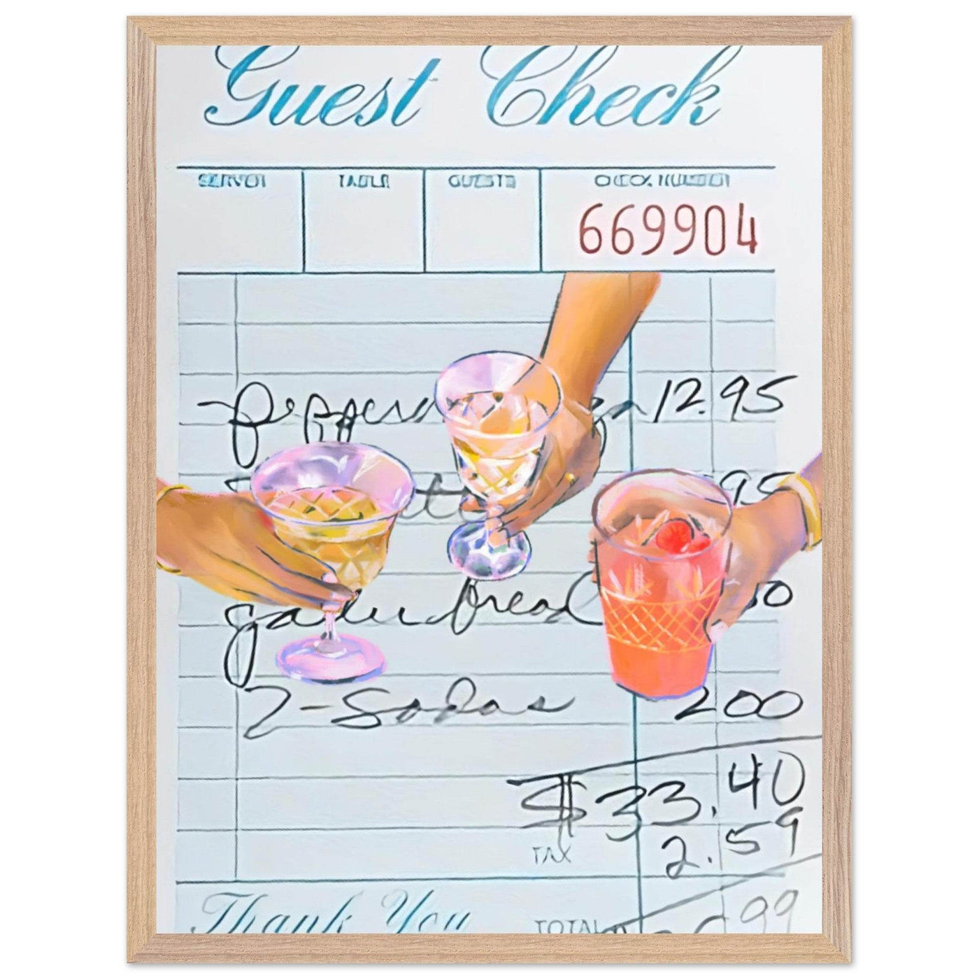 Guest Check Cocktail - Vibrantwalls