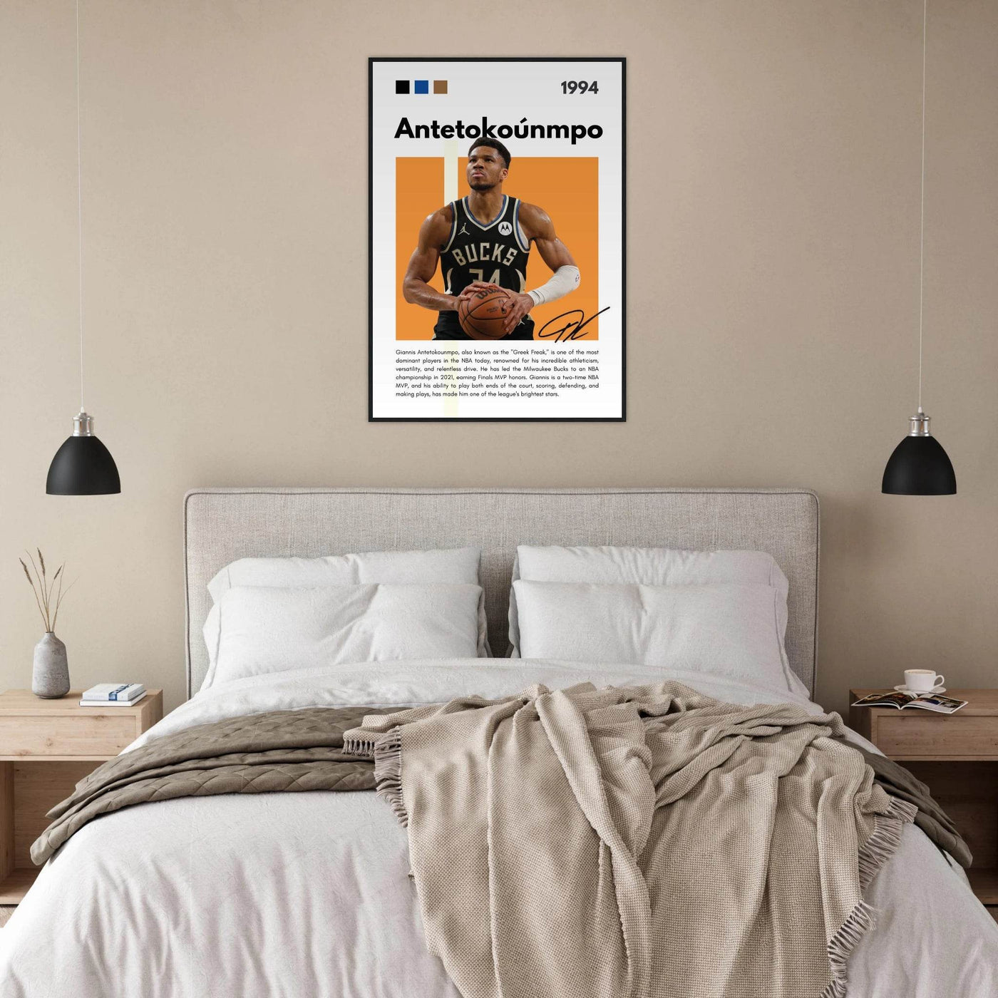 Giannis Antetokounmpo Greek Freak Bucks Poster - Vibrantwalls