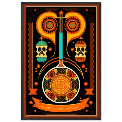 Vibrant Day of the Dead Guitar - Vibrantwalls