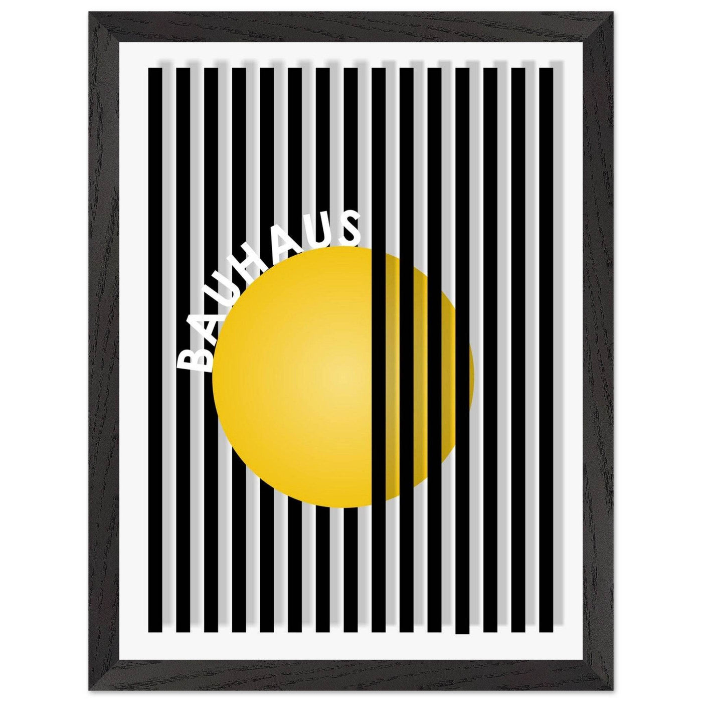 Bauhaus Yellow Circle Wall Art with Modern Stripes - Vibrantwalls
