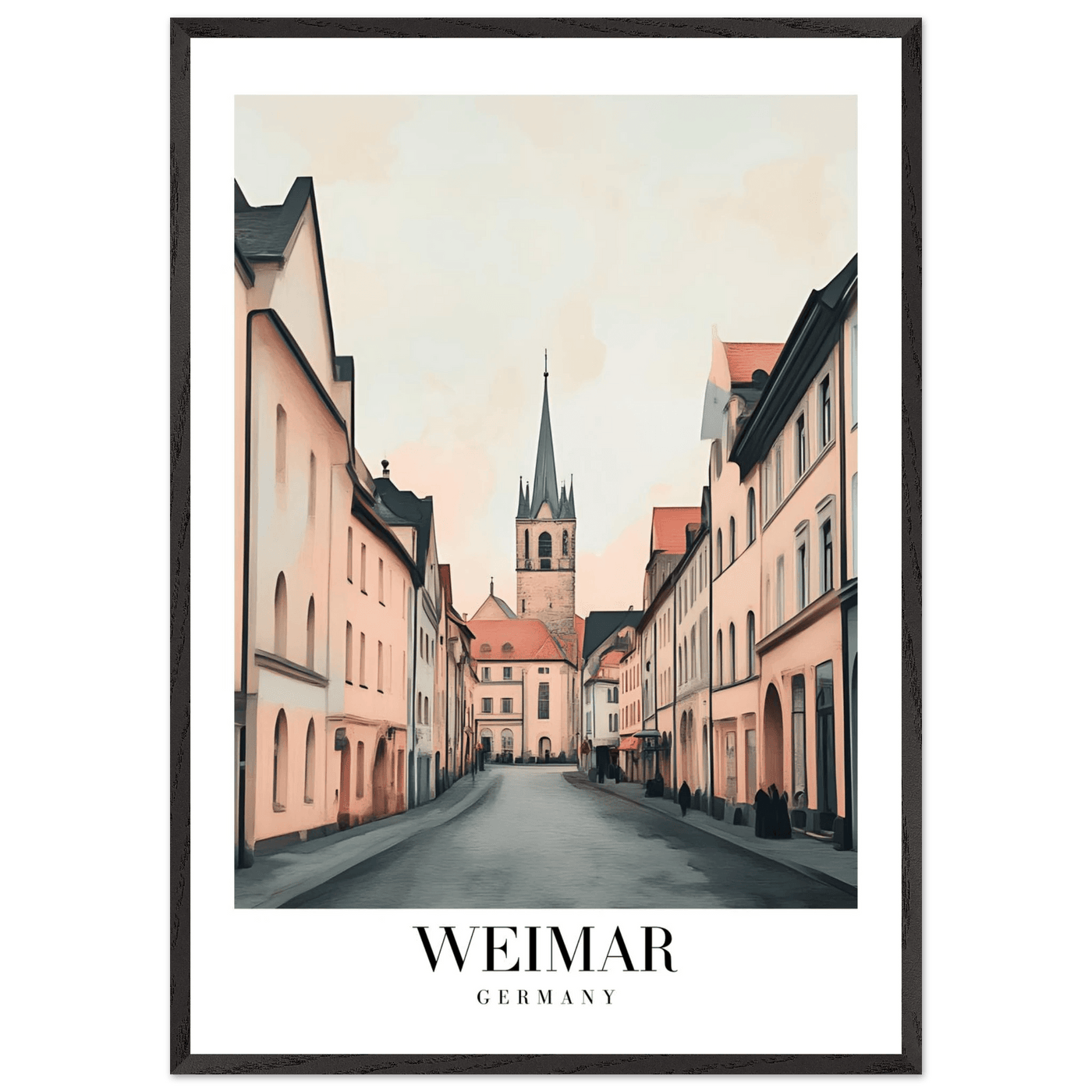 Weimar Germany Framed Poster – Vintage European Cityscape Wall Art with Wooden Frame - Vibrantwalls