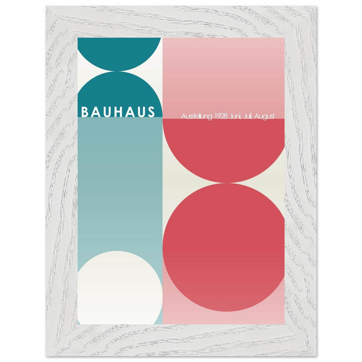 Bauhaus Retro Art Print in Teal and Coral for Unique Retro Decor - Vibrantwalls