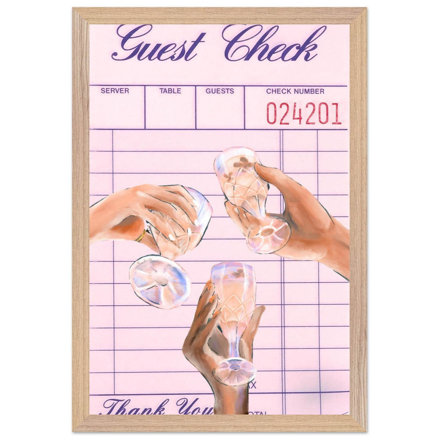 Guest Check & Crystal Glasses - Vibrantwalls