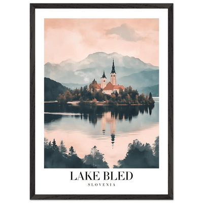 Lake Bled Slovenia Framed Poster – Serene Lakeside Wall Art with Wooden Frame - Vibrantwalls