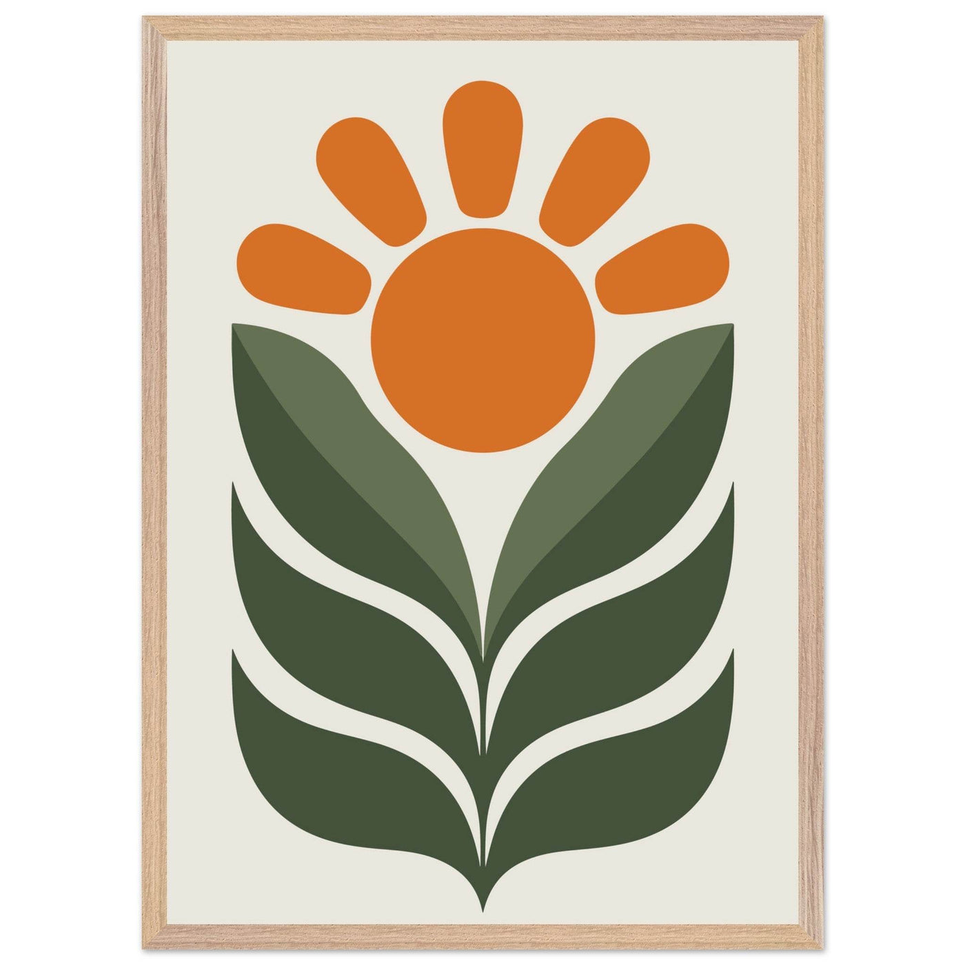 Boho Sun & Leaves Art - Vibrantwalls