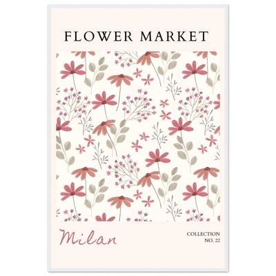 Milan Flower Market Framed Poster – Blush & Sage Floral Art Print | Ready-to-Hang Wall Decor - Vibrantwalls
