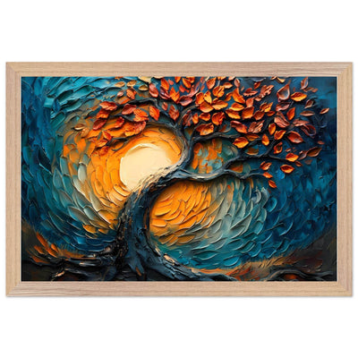 Palette Knife Tree of Life Framed - Vibrantwalls