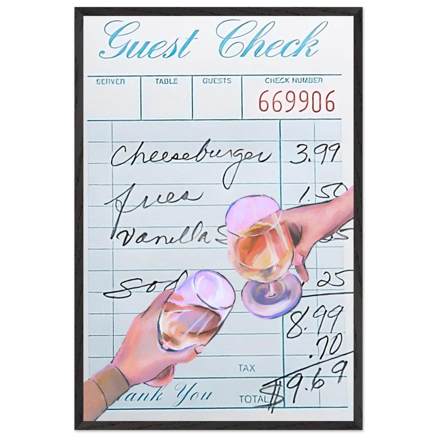 Guest Check & Cocktail Toast - Vibrantwalls