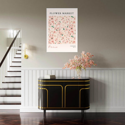 Paris Flower Market Framed Poster – Blush Floral Art Print | Ready-to-Hang Wall Decor in Multiple Sizes & Frame Finishes - Vibrantwalls