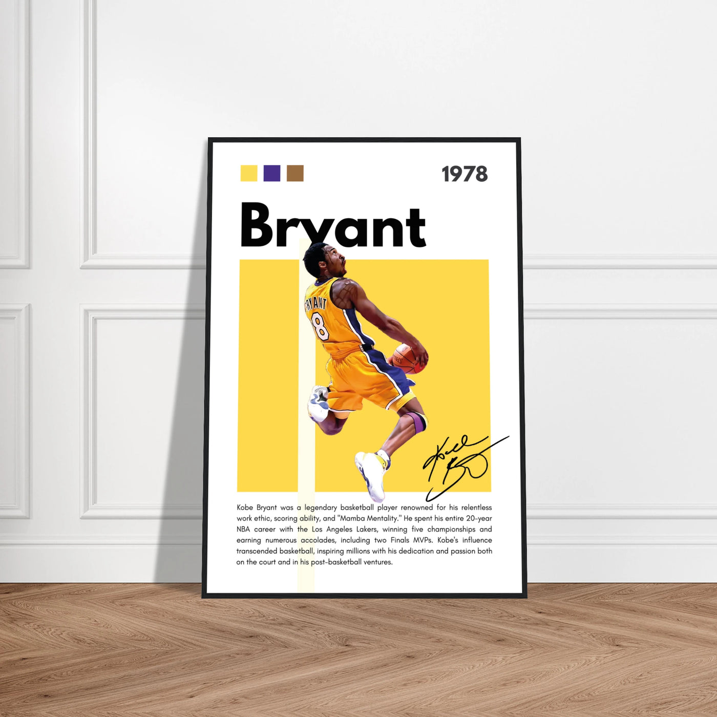 Kobe Bryant Number 24 Lakers Modern Print Vibrantwalls