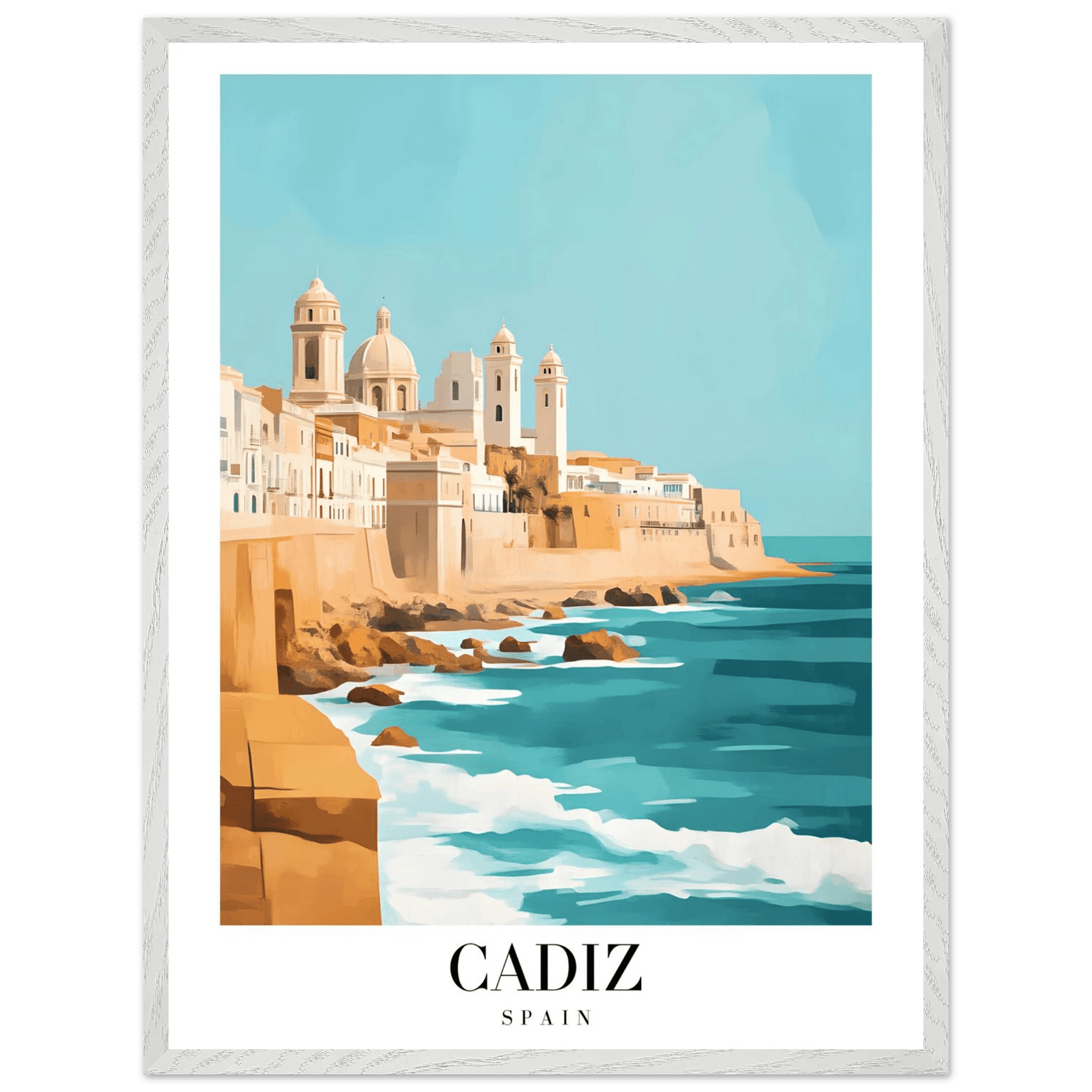 Cadiz Spain Framed Poster – Coastal Charm & Vintage Travel Wall Art with Wooden Frame - Vibrantwalls