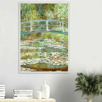 Bridge Over a Pond Art Print - Water Lilies Decorative Artwork for Your Space - Vibrantwalls